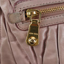 Miu Miu Matelasse Hand Bag Leather 2way Pink Gold Auth 200292V-21
