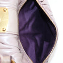 Miu Miu Matelasse Hand Bag Leather 2way Pink Gold Auth 200292V-22