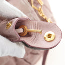 Miu Miu Matelasse Hand Bag Leather 2way Pink Gold Auth 200292V-24