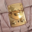 Miu Miu Matelasse Hand Bag Leather 2way Pink Gold Auth 200292V-25