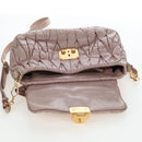 Miu Miu Matelasse Hand Bag Leather 2way Pink Gold Auth 200292V-26