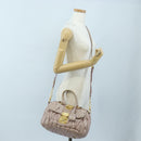 Miu Miu Matelasse Hand Bag Leather 2way Pink Gold Auth 200292V-34