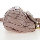 Miu Miu Matelasse Hand Bag Leather 2way Pink Gold Auth 200292V-4