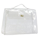 HERMES Vinyl Kelly Hand Bag Vinyl Clear Gold Auth 200295-1