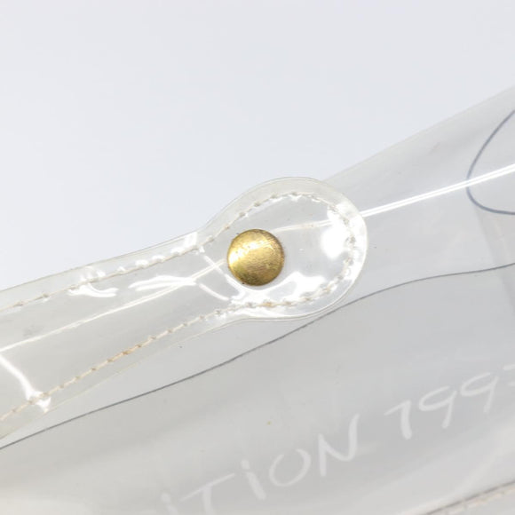 HERMES Vinyl Kelly Hand Bag Vinyl Clear Gold Auth 200295