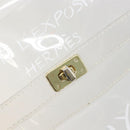HERMES Vinyl Kelly Hand Bag Vinyl Clear Gold Auth 200295-11