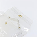 HERMES Vinyl Kelly Hand Bag Vinyl Clear Gold Auth 200295-17