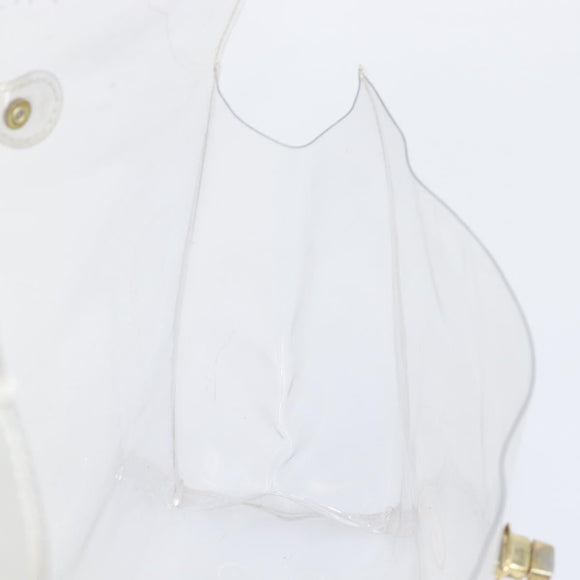 HERMES Vinyl Kelly Hand Bag Vinyl Clear Gold Auth 200295