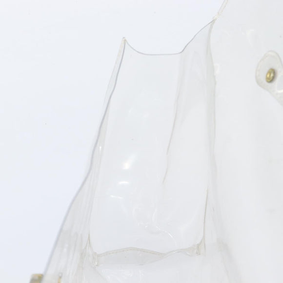 HERMES Vinyl Kelly Hand Bag Vinyl Clear Gold Auth 200295