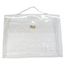 HERMES Vinyl Kelly Hand Bag Vinyl Clear Gold Auth 200295-13