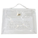 HERMES Vinyl Kelly Hand Bag Vinyl Clear Gold Auth 200295-2