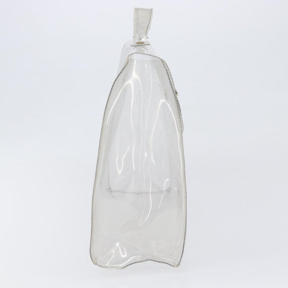 HERMES Vinyl Kelly Hand Bag Vinyl Clear Gold Auth 200295