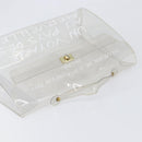 HERMES Vinyl Kelly Hand Bag Vinyl Clear Gold Auth 200295-6