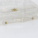 HERMES Vinyl Kelly Hand Bag Vinyl Clear Gold Auth 200295-7