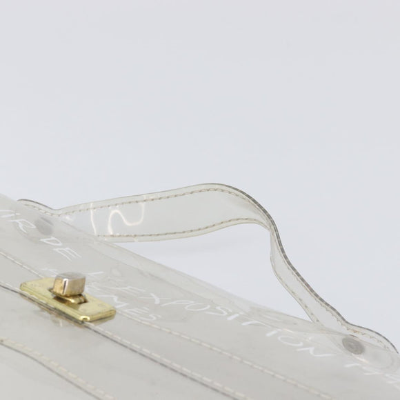HERMES Vinyl Kelly Hand Bag Vinyl Clear Gold Auth 200295