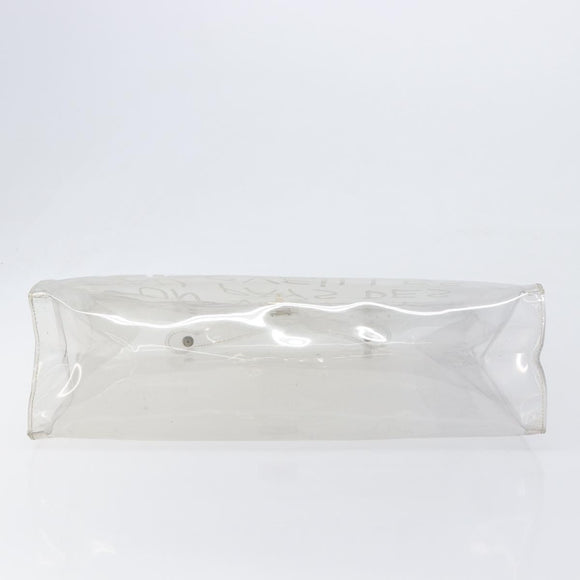 HERMES Vinyl Kelly Hand Bag Vinyl Clear Gold Auth 200295
