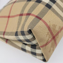 BURBERRY Nova Check Shoulder Bag PVC Beige Gold Auth 200296-16