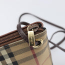 BURBERRY Nova Check Shoulder Bag PVC Beige Gold Auth 200296-10