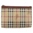 BURBERRY Nova Check Shoulder Bag PVC Beige Gold Auth 200296-13