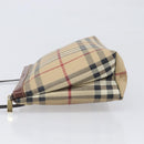 BURBERRY Nova Check Shoulder Bag PVC Beige Gold Auth 200296-4