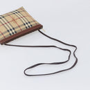 BURBERRY Nova Check Shoulder Bag PVC Beige Gold Auth 200296-7