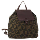 FENDI Zucca Canvas Backpack Brown Black Auth 200298-1