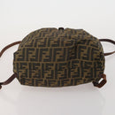 FENDI Zucca Canvas Backpack Brown Black Auth 200298-11