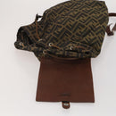 FENDI Zucca Canvas Backpack Brown Black Auth 200298-19