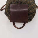 FENDI Zucca Canvas Backpack Brown Black Auth 200298-6