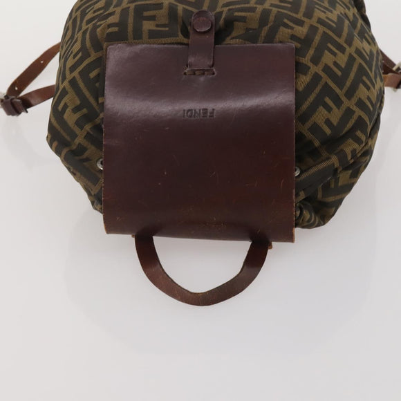 FENDI Zucca Canvas Backpack Brown Black Auth 200298