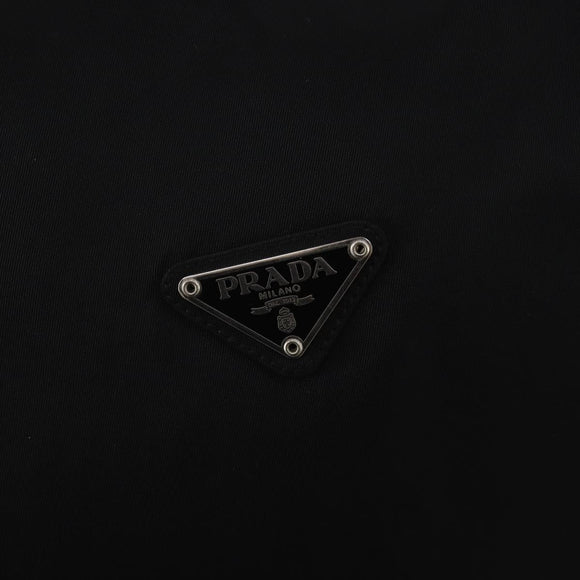 PRADA Boston Bag Nylon 2way Black Silver Auth 200299A