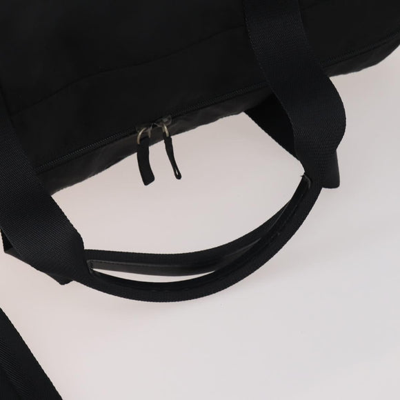 PRADA Boston Bag Nylon 2way Black Silver Auth 200299A