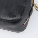 Christian Louboutin Chain Shoulder Bag Leather Black Gold Auth 200300A-17