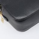Christian Louboutin Chain Shoulder Bag Leather Black Gold Auth 200300A-18