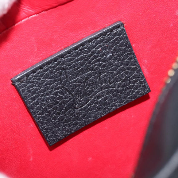 Christian Louboutin Chain Shoulder Bag Leather Black Gold Auth 200300A