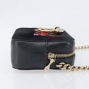 Christian Louboutin Chain Shoulder Bag Leather Black Gold Auth 200300A-3