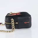 Christian Louboutin Chain Shoulder Bag Leather Black Gold Auth 200300A-4