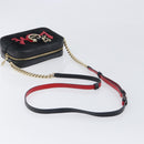 Christian Louboutin Chain Shoulder Bag Leather Black Gold Auth 200300A-7