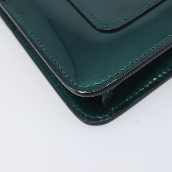 BVLGARI Serpenti Forever Chain Bag Patent Leather Green Gold Auth 200301V