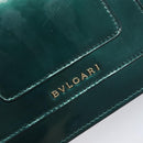 BVLGARI Serpenti Forever Chain Bag Patent Leather Green Gold Auth 200301V-15