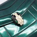 BVLGARI Serpenti Forever Chain Bag Patent Leather Green Gold Auth 200301V-16