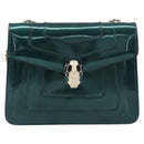 BVLGARI Serpenti Forever Chain Bag Patent Leather Green Gold Auth 200301V-2
