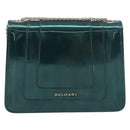 BVLGARI Serpenti Forever Chain Bag Patent Leather Green Gold Auth 200301V-3