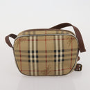 BURBERRY Nova Check Blue Label Hand Bag Canvas PVC 3 Set White Beige Auth 200307-18