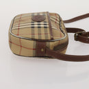 BURBERRY Nova Check Blue Label Hand Bag Canvas PVC 3 Set White Beige Auth 200307-19