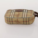 BURBERRY Nova Check Blue Label Hand Bag Canvas PVC 3 Set White Beige Auth 200307-22