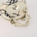 BURBERRY Nova Check Blue Label Hand Bag Canvas PVC 3 Set White Beige Auth 200307-5