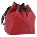 LOUIS VUITTON Epi Petit Noe Shoulder Bag Red Black M44172 LV Auth 200330A-1