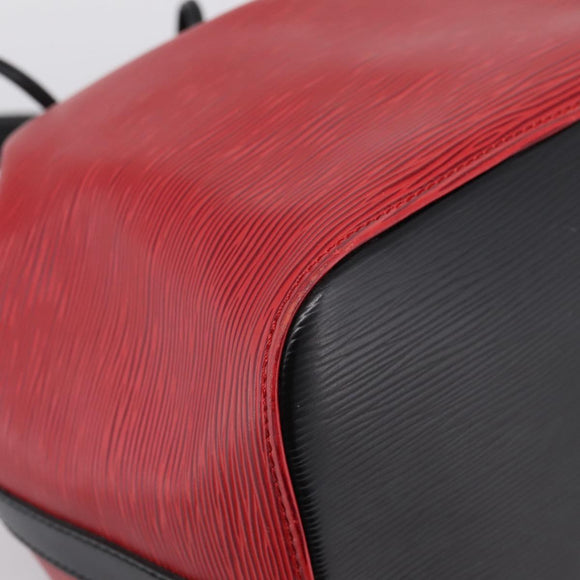 LOUIS VUITTON Epi Petit Noe Shoulder Bag Red Black M44172 LV Auth 200330A