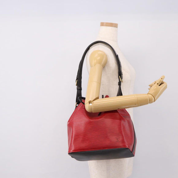 LOUIS VUITTON Epi Petit Noe Shoulder Bag Red Black M44172 LV Auth 200330A